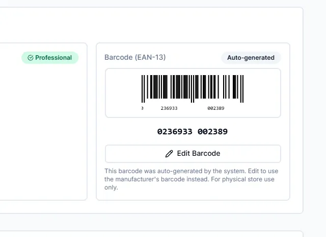 Close-up: EAN-13 barcodes generated